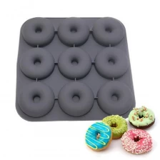 China Nieuwe collectie 9 Cavity Donut Pan Silicone Muffin Donut Baking Mold fabrikant