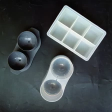 Çin Yeni gelen!!! 2 Küre buz topu kalıp seti, Viski için BPA Ücretsiz Plastik Yuvarlak Buz topu, Kokteyller üretici firma