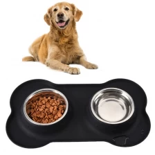 China New Design Stainless Steel Dog Food Bowl Supreme Silicone Dog Bowl Easy Wash Silicone Dog Food Bowl manufacturer
