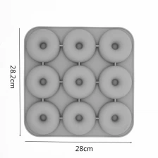 Çin New Large 9 Cavity Silicone Donut Pan, Muffin Cups Cake Baking Biscuit Mold BPA free üretici firma