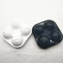 中国 New Silicone Round ice ball mold, Large 4 spherical 6cm balls ice tray maker 制造商