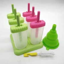 China PP kunststof popsicle schimmel met siliconen trechter en schoonmaakborstel fabrikant