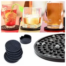 China Packs of 6 Silicone Drink Coasters with Holder Silicone Coasters Holder for Drinks manufacturer