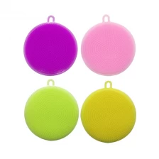 China Round shaped Durable FDA Silicone dish brush,Factory Direct Silicone cleaning sponge manufacturer