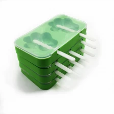 Chine Ensemble de 4 moules à glace en silicone FDA avec couvercle et couvercle, moules en popsicle exclusifs Factory Direct avec 4 formes fabricant