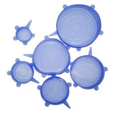 porcelana Juego de 6 tapas de tapa universal de silicona de grado alimenticio para contenedores fabricante
