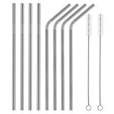 China Set of 8 Stainless Steel Straws Long 10.5 Inch Drinking Metal Straws For Tumblers manufacturer