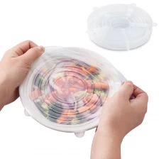 porcelana Tapas de estiramiento de silicona, paquete de 6/8 tapas de cubierta reutilizables de vidrio fabricante