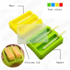 Çin Silicone ice pop Maker mold for Homemade, Silicone popsicle with two stick üretici firma