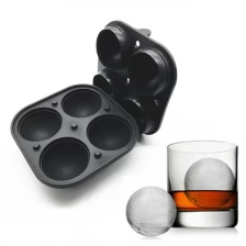 China Sphere Ice Maker bal Mallen - 4 Ice Mold Ronde Ice Cubes For Drinks Siliconen lade Silicon Whisky Ice Cube Trays Ballenmakers fabrikant