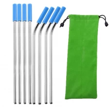 China Stainless Steel Straws with Silicone Tip, Reusable Metal Drinking Straws for 20oz 30oz Stainless Tumbler manufacturer