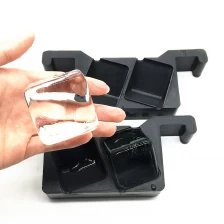 China Whiskey Cocktail Clear Crystal Square 2 Cavities Ice Cube Trays, Jumbo Silicone ice cube maker mold manufacturer