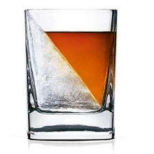 porcelana Whisky Wedge Double Old Fashioned Glass with Silicone Ice Form fabricante