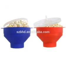China Wholesale Foldable Custom Silicone Microwave Popcorn Popper with Lid, Silicone popcorn maker fabricante