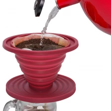 中国 卸売スリックドリップ再利用可能なコーヒーフィルターコーン折りたたみ式注ぐコーヒーメーカーシリコーンコーヒードリッパー メーカー