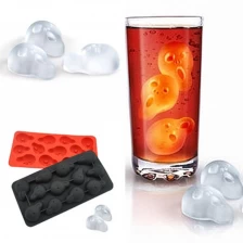 China silicone Ice Cube Trays,Scream ice cube Mold Halloween Chocolate Mold Ice Maker Ice Tray manufacturer