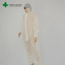 China China fabricante de macacão branco de PP, descartável pintores não-tecidos vestuário de trabalho, terno macacão descartável para vendas fabricante