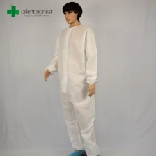 China fábrica da China para coverall disposbale branco, o melhor fornecedor para ternos disposeable, leve macacão impermeável descartável fabricante