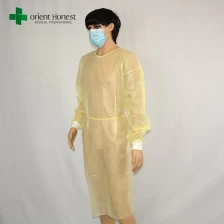 China China gelb pp medizinische Isolation Kleider, China Hersteller disposale Chirurg Kleid, China Pflanze Vlies Isolation Kleid Hersteller