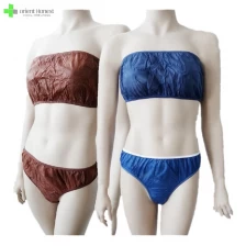 Cina Penjualan panas seksi sekali pakai spa bra panty set medis bra pijat salon kecantikan digunakan pabrikan
