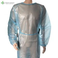 China Level1 Level2 Level3 blaues Einweg-Isolationskleid PP + PE beschichtet geneigte Schulter wasserdicht Hersteller