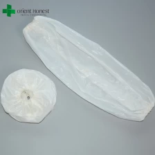 China Plastic Disposable Sleeves, Waterproof Sleeve Protector for Arm with Elastic on Cuff - White manufacturer