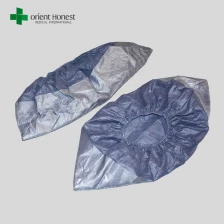 China dark blue anti slip shoe cover,disposable water proof shoe cover,PP+PE disposable shoe covers manufacturer