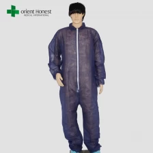 China azul escuro coverall não tecidos descartáveis ​​não tecidos descartáveis ​​em geral, oficina terno não tecidos descartáveis fabricante