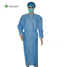 Cina disposable PP SMS PP+PE non woven green gowns with CE FDA ISO13485 pabrikan