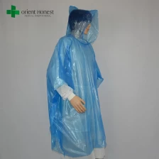 ประเทศจีน เสื้อกันฝนทิ้งโรงงานจีน, สีฟ้า rainsuit ทิ้งผู้ผลิตเสื้อปอนโชกันน้ำ ผู้ผลิต