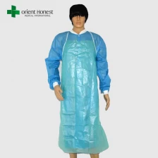 China avental cirúrgico descartável, melhores vendas por atacado de plástico avental, fornecedor avental china médica fabricante