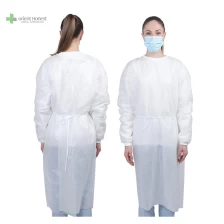 China for workshop tie on waist knitted cuffs isolation gown manufacturer