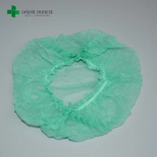 中国 ライトグリーン手術帽弾性、頁のフワフワの医師キャップ、不織布手術用帽子メーカー メーカー