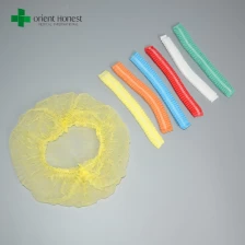 China medizinisches Verbrauchsmaterial hoher Qualität bunte Vlies Einzel- oder Doppel elastischen 19 '' 20 '' 21 '' benutzerdefinierte Größe Einweg Clip Kappe Hersteller