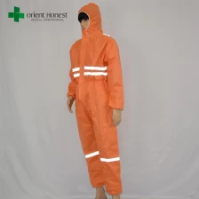 Chine réflexion bande coverall workwear uniforme, coverall anti-statique jetable, virus jetable protection coverall fabricant