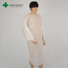 Китай поставщик для одноразового использования CPE изоляции платье, водонепроницаемый CPE платьев поставщик, одна часть больничных халатов стиль CPE производителя