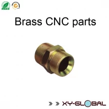 China brass cnc lathe machining threaded connector manufacturer