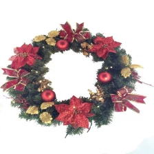 China 24" Christmas Poinsettia Wreath manufacturer