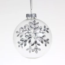 China Clear Glass Ball Ornament mit Aufkleber drucken Hersteller