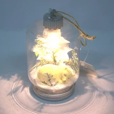 Chiny Ornamental Xmas Lighted Glass Christmas Hanging Ornament producent