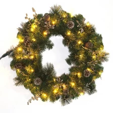 China PVC Christmas Wreath with Natural Pinecone Decorations manufacturer