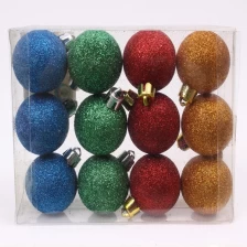 Китай Promotional salable plastic hanging Christmas glitter ball производителя