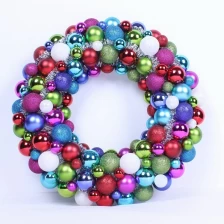 China Wreath made with shatterproof Christmas ball decoration manufacturer