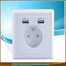 China 86 type Dual USB Wall plate Charger USB-19B manufacturer