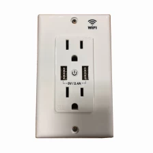 China American standard amazon alexa wifi usb wallplate smart outlet socket cover with led light manufacturer