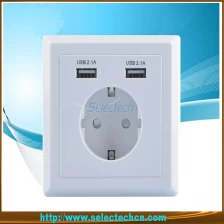 Chine Allemagne Socket Dual USB Charger plaque murale USB-20B fabricant