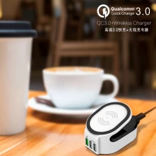 China QC 3.0 Quick Charge draadloze oplader 3 in 1 met 50W power 2-poorts Smart Charger fabrikant