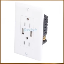 China USB-30/31-A/A High Speed universal wall socket Dual USB Charger Outlet Receptacle USA electrical receptacle types with TR 15A manufacturer