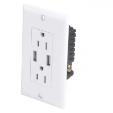 China ETL certification USB wall charger High Speed universal wall outlets socket Dual USB charging ports USA electrical receptacle USB-30 manufacturer