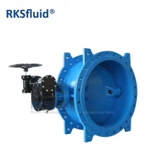 China BS EN DN800-DN1000 double flanged ductile iron double eccentric butterfly valve manufacturer